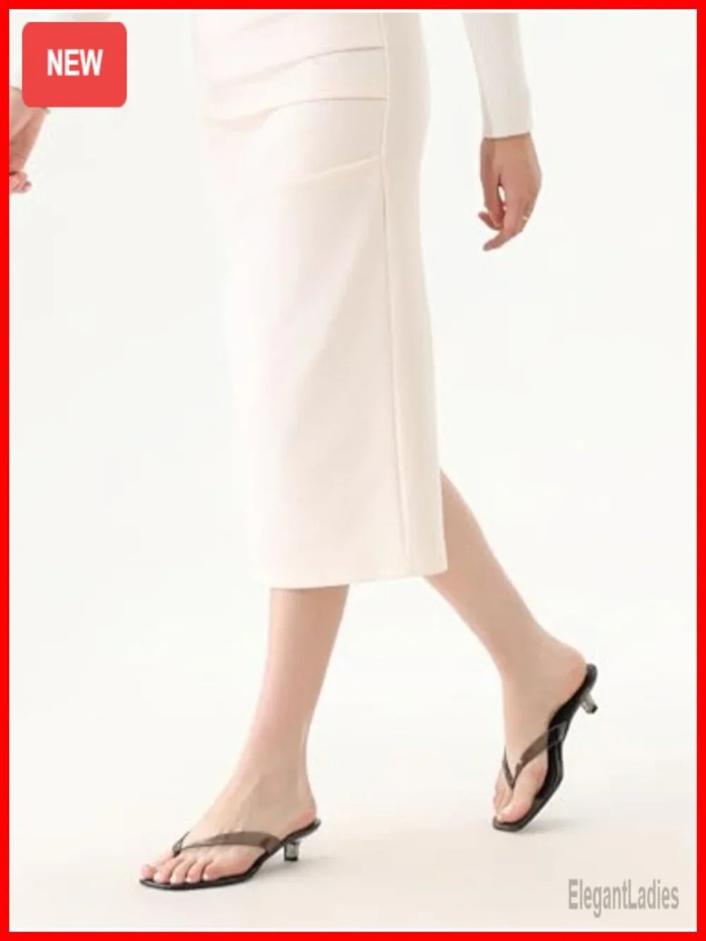 Women's Jelly Kitten Heel Thong Sandals Square Toe Slip On Summer Dress Shoes